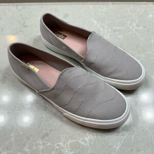 Women’s Keds Double Decker Wave Grey Canvas Slip On Shoes